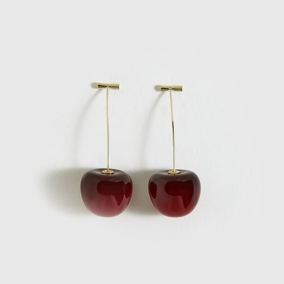 Anthro Cherry Drop Earrings - Picture 6 of 7